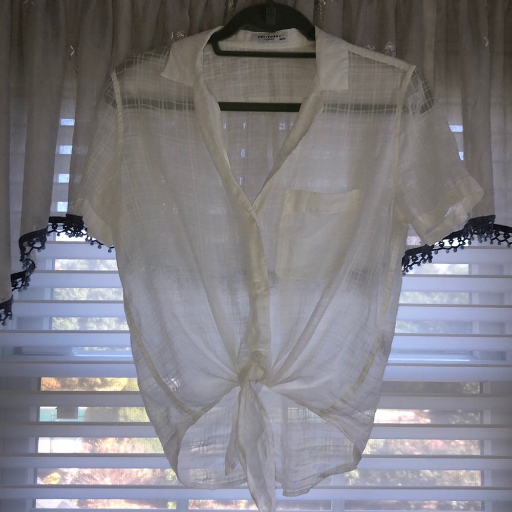 equipment tie bottom sheer top xs